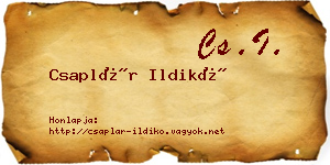 Csaplár Ildikó névjegykártya